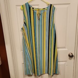 Striped Sleeveless DRESS- Multicolor